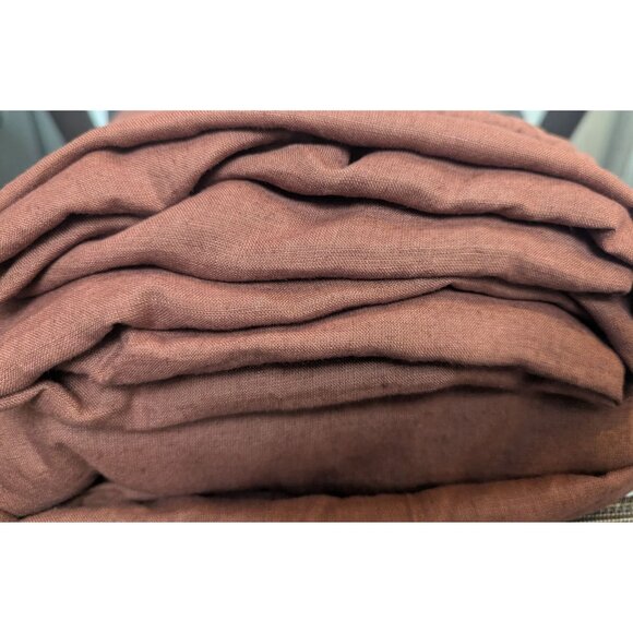 Quince 100% European Linen Duvet Cover 3PC Set Color Bordeaux King/Cal King-NEW - Picture 3 of 7